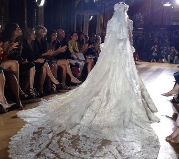 

luxry zuhair murad 2 tiers long 3 m cathedral lace edge bridal mantilla wedding veil comb6228459, Black