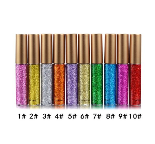 

handaiyan 10pcs waterproof shiny eyeshadow glitter liquid eyeliner makeup eye liner1136861