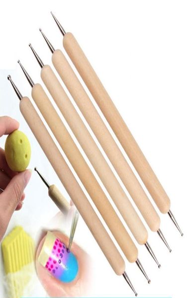 

set of 5pcs nail art dotting tools set ball embossing stylus tracing tool for drawing ball tip clay tools sculpting stylus9947350, Silver