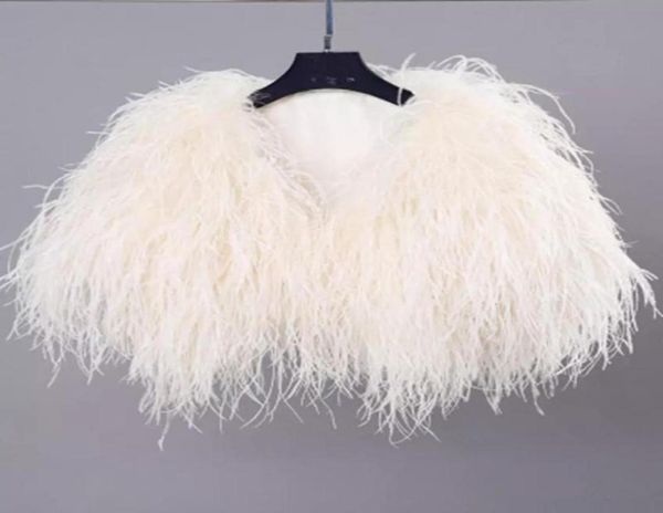 

wraps jackets elegant ostrich feather white fur coat jacket bridal bolero for wedding formal shawls evening pa8995524