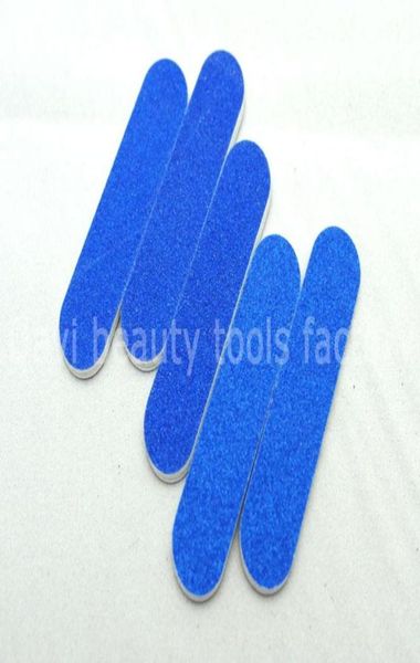 

100 pcslot mini nail file 6cm length blue sandpaper emery file sc034105 5551382
