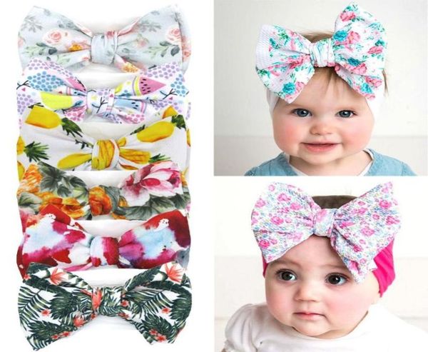 

printed bow turban baby girl headbands hair accessories 6pcs baby accessories stretchy soft hairbands newborn toddle hairbow2966021, Slivery;white