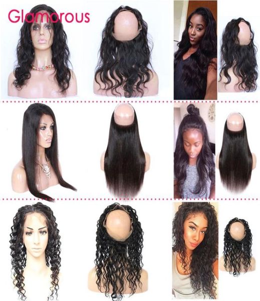 

glamorous human hair 360 frontals body wave straight deep wave curly brazilian hair 360 lace frontal closures 225x4x3 round lace 9138821, Black;brown