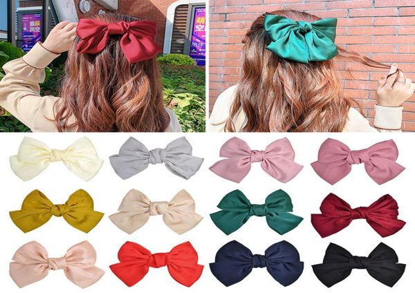 

large knot hairgrips bohemian hair bow ties hair clips for women girls bowknot hairpins ponytail hairs accessories a2891482783, Slivery;white