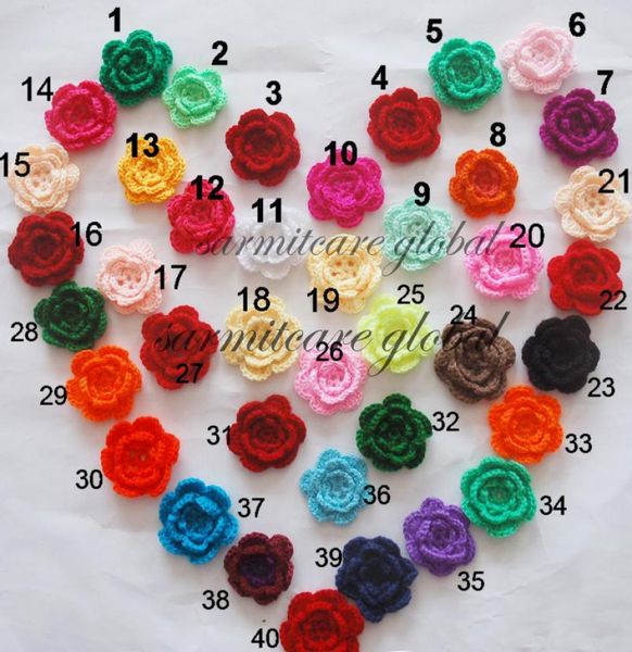 

25039039275 039 mixed materials handmade crochet flowers appliques sewing trims bow baby cloth accessories artificial 8672220, White