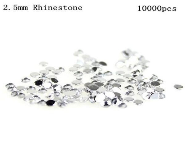 

nail art decorations 1bagslot 10000pcsbag 30color optional 25mm clear round crystal rhinestone1074462, Silver;gold