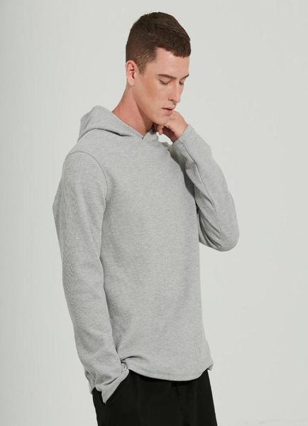 

new men hooded hoodies yoga outfit thick fabric sports solid basic sweatshirts quality jogger texture pullovers1194998, White;red