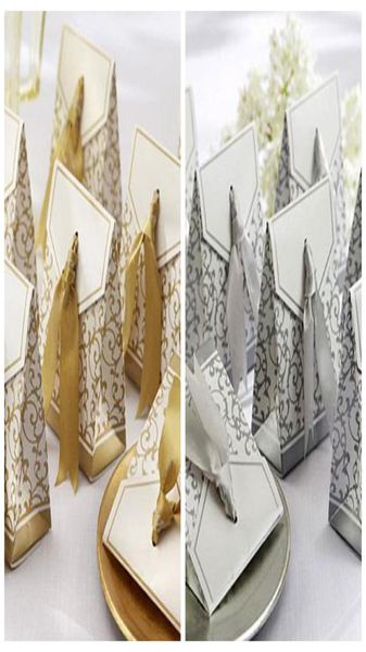 

100 pieceslot wedding favors of gold ribbon favor box for bridal shower decoration favor box and candy gift box8964781