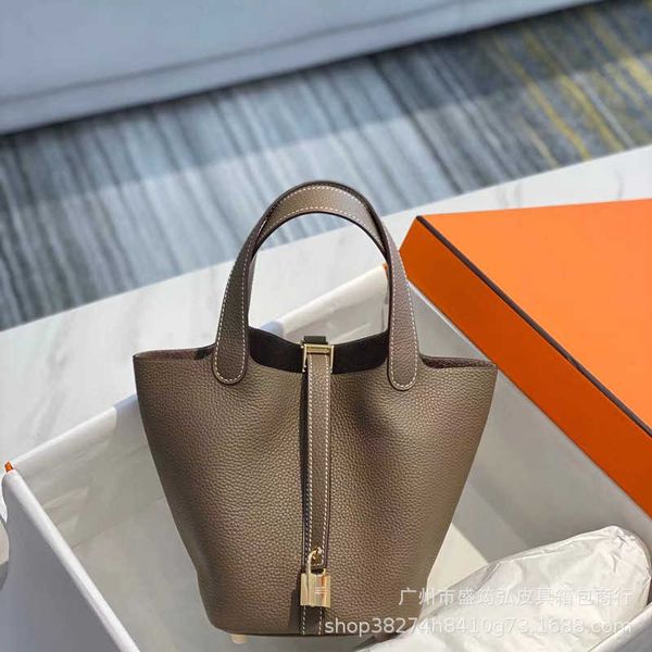 

designer picotin lock bags h family's new honey line vegetable basket bucket women's bag tc cow skin litchi pattern handbag banque