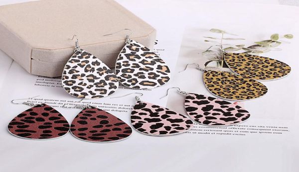 

leopard earring women jewelry vintage leather drop earrings trendy simple teardrop ear handmade jewelries for girls yfa25522093120, Red;brown