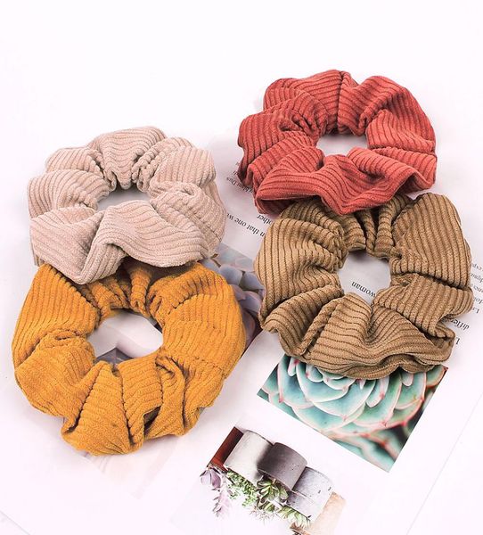 

scrunchie stretch headband scrunchies women elastic corduroy hair band ties girls ponytail holders hairband head band accessories 6961106, Slivery;white