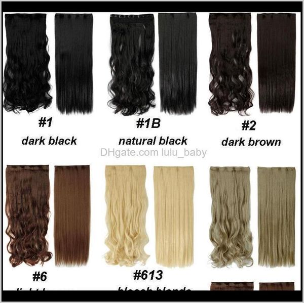 

pieces 1828 long clip in extensions synthetic 100 real natural hair extentions 34 full head 1 piece black brown 162jp gu8yu2788903