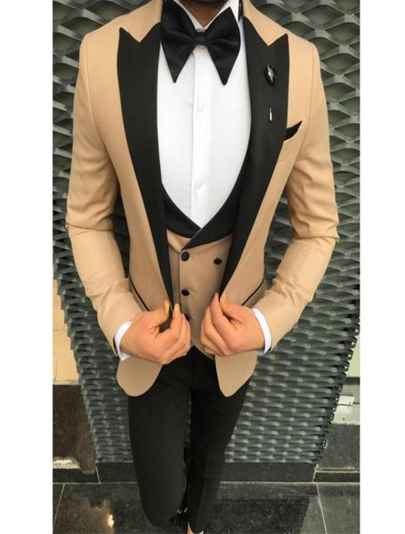 

custommade peak lapel groomsmen one button groom tuxedos men suits weddingpromdinner man blazerjacketpantstievest w981359117, Black;gray