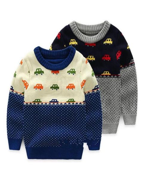 

winter knitted boys sweater car cartoon jacket warm thick sweater for boy oneck pullover outerwear sweater boys clothing9534211, Blue