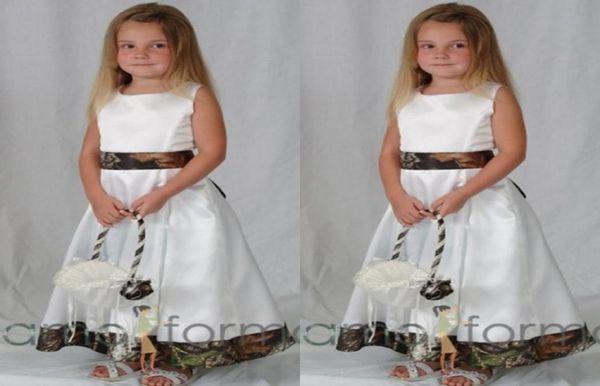 

ankle lenght camo flower girls dresses for wedding stain crew a line cute pageants gowns for girls 20166295960, White;blue