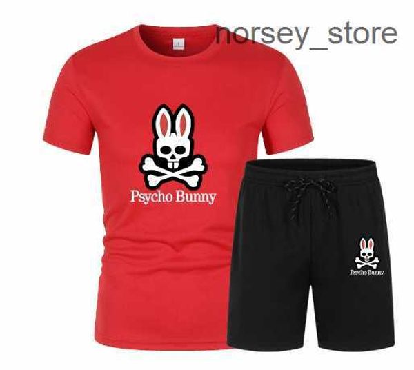 

men's ghost rabbit print sports quick drying set short sleeve mesh t-shirt two piece loose size 9wle, Gray