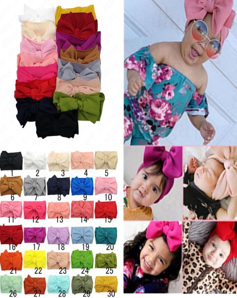

kids baby girls big bow wide elastic headband hair band wraps infant headbands newborn hairbands hairwraps head wrap turban d1356848, Slivery;white