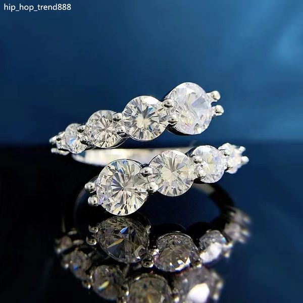 

charm created moissanite diamond ring 100% real 925 sterling silver party wedding band rings for women men engagement jewelry, Slivery;golden