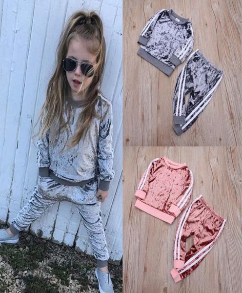 

children clothing spring autumn baby boys clothing sets kids girls tracksuits sport suit fleece jacket girls casual set 04years2052493, White