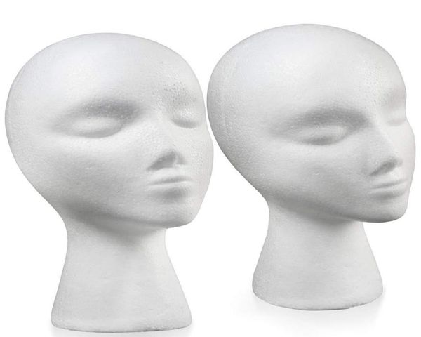 

styrofoam wig head tall female foam mannequin wig stand and holder1044902, Brown