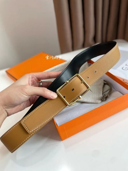 

designer belts men designer brand luxury double buckle belts women's fashion leather belts for men classic casual double-sided waistban, Black;brown