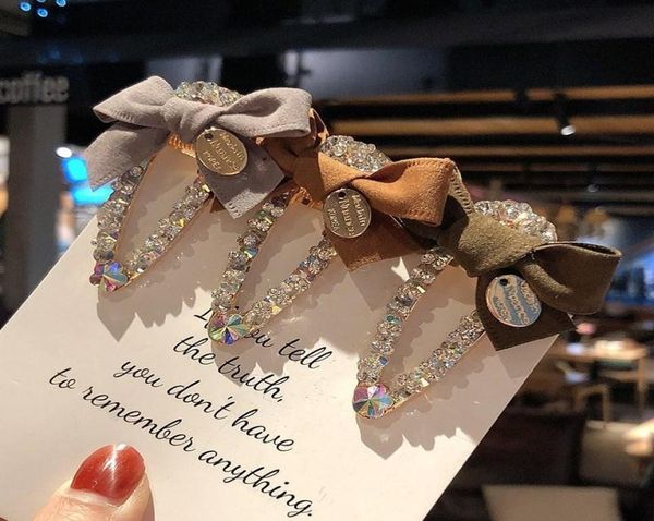 

boutique bow hair clip bling bling jewelry charm rhinestone barrettes hairpin for women headwear lady hair accessories wedding gif8306171, Slivery;white