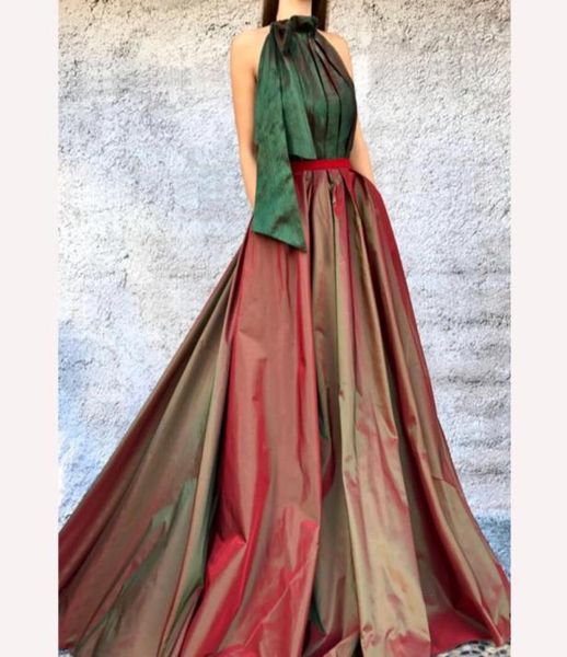 

gradient color ruffle high neck sleevelss formal evening dresses 2018 new arrival zipper back floor length prom gown party gown2301207, Black