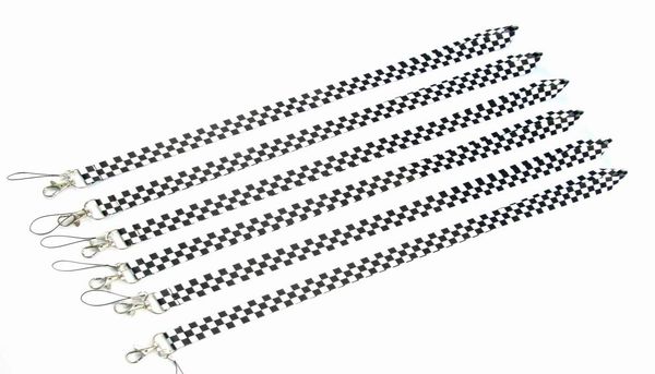 

whole 200pcs black and white checkered lanyard keyring strap keychain3181679
