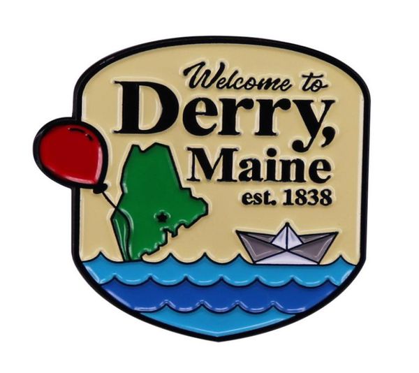 

clown resurrection welcome to delhi badge multi universe fictional town brooch2138096, Blue
