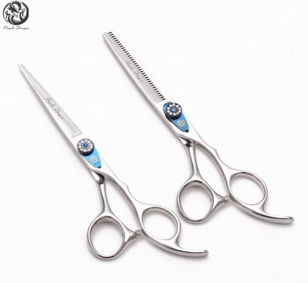 

z1115 6quot titanium purple dragon blue screw haircut set cutting thinning shears barber makas hairdressing shears professional 2015262