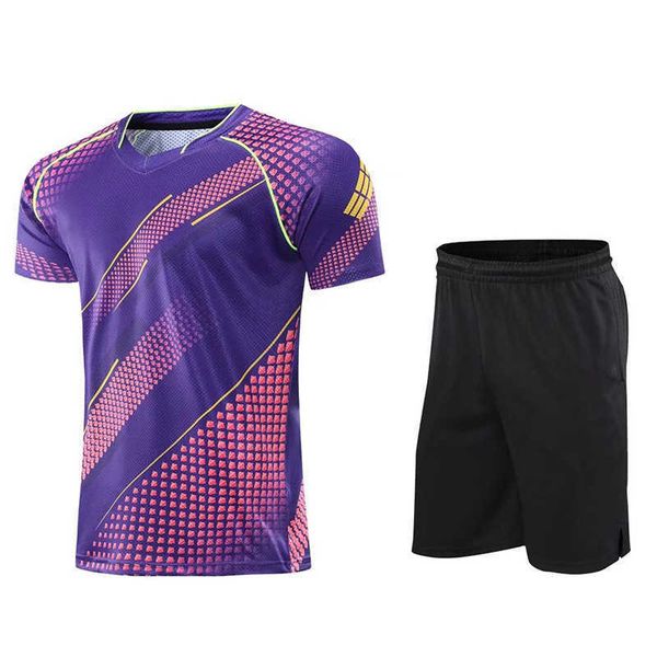 

new men's and women's badminton suit set for children's short sleeve training competition sports and shorts personalized prin, White;black