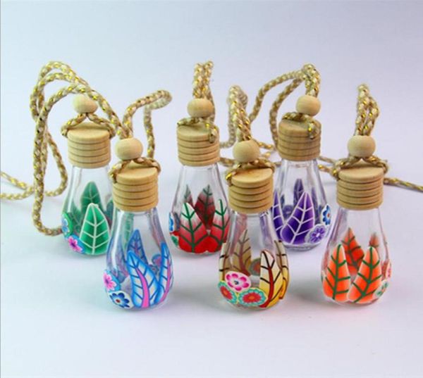 

car rearview mirror pendant car styling decorate color flower glass bottle car air freshener perfumes original empty bottle f201736884370