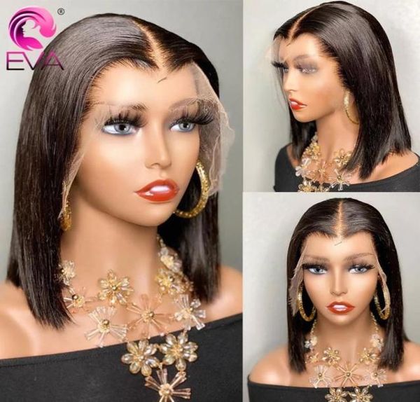 

deep part straight bob synthetic wig 4x4 lace closure short wig natural soft brazilian hair frontal wigs12357197878143, Black;brown