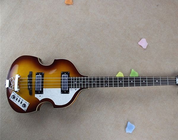 

hollow 4 strings electric bass with tobacco sunburst body rosewood fingerboard