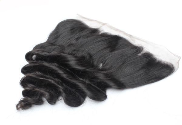 

5pcslot remy lace frontal closures brazilian virgin human hair mixed lengths nautral black 130 loose wavy swiss lace frontals2230755