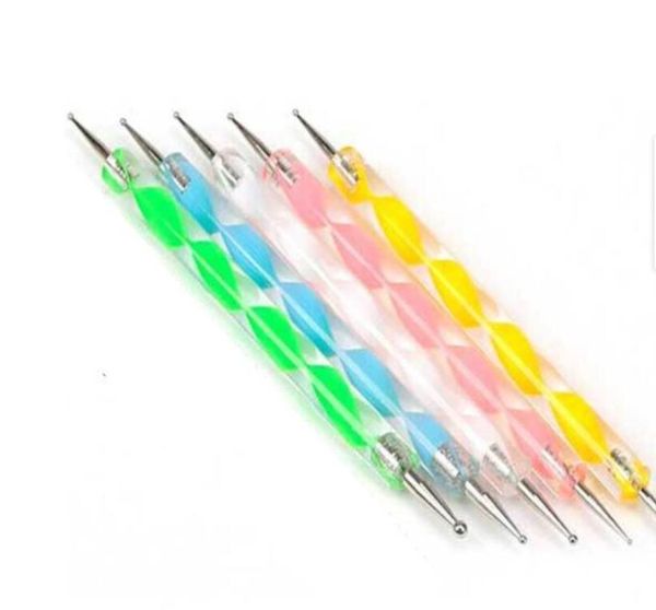

5pcsset twoway dotting pen marbleizing painting tool nail art dot set9618427, Silver