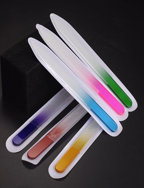 

colorful glass nail files durable crystal file nail buffer nailcare nail art tool 14cm for manicure uv polish tool mj116189441