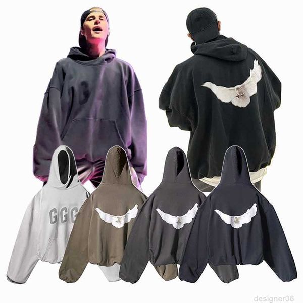 

mens dove hoodie sweatshirts designer classic wests luxury hoodies three party joint name peace doves printed mens womens pullover sweater h, Black