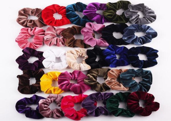 

2020 hair accessories for women velvet hair scrunchies tie designer headband ponytail holder bands velour hair loop pleuche headwe7624075, Slivery;white