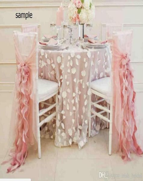 

2015 blush pink chiffon ruffles romantic beautiful chair sash sample g016477541