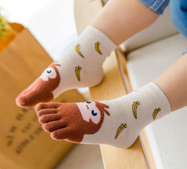 

new year kawaii children socks cotton animal boys girls socks toe socks for kids five finger sock y01238326795, Pink;yellow