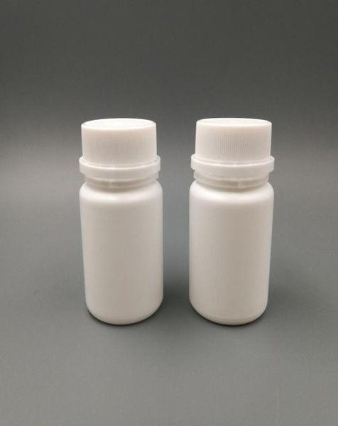 

50pcslot 50ml 50cc hdpe white vitamin container plastic empty refillable medical pill bottle with tamper proof cap9641648