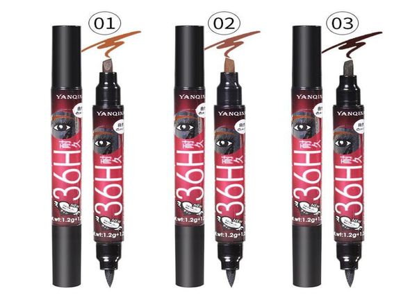 

yanqina 36h long lasting duo eyebrow and eyeliner pencil double end waterproof eye pencils professional eyes makeup2668526