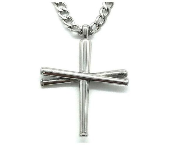

whole 2022 titanium sport accessories gold silver black 3 colors pendant necklaces cross necklace by men sports stainless stee7171811
