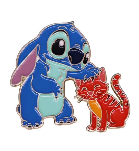 

cute cat hard enamel pins collect animal metal cartoon brooch backpack hat collar lapel badges women fashion jewelry gifts5649591, Blue