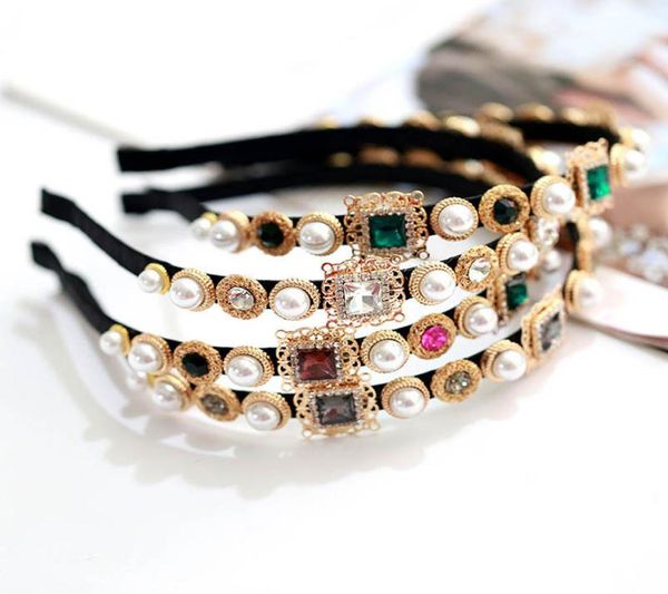 

fashion pearl girls hair sticks diamond girls headband vintage children designer headbands hair accessories for kids headbands jew1297551, Slivery;white