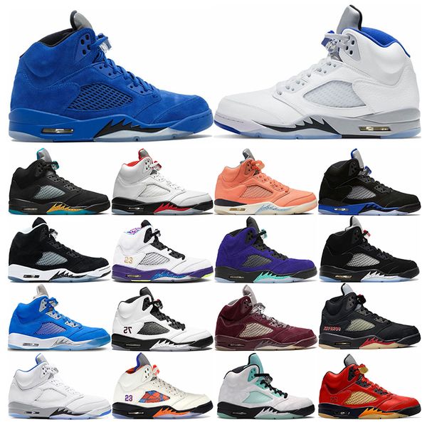 

5s basketball shoes mens outdoor sneakers fire red racer blue green bean crimson bliss georgetown sports trainers