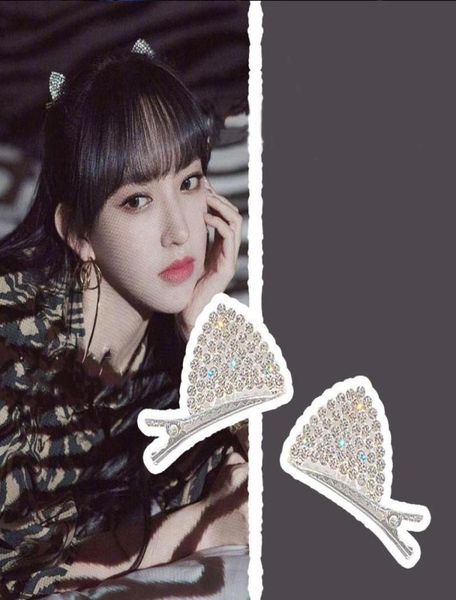 

1pair girls cute shining full crystal cat ears hairpins princess lovely hair clips barrettes headband fashion hair accessories9704403, Slivery;white