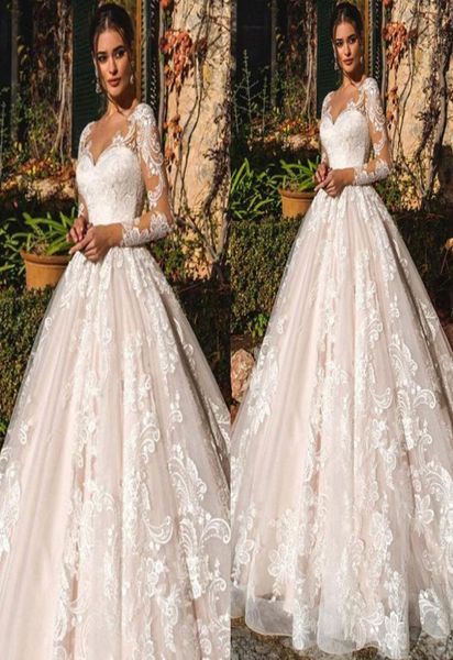 

swseet heart neck wedding dresses long sleeve lace country boho wedding gowns plus size wedding dresses bridal gowns robe de marie8866315, White