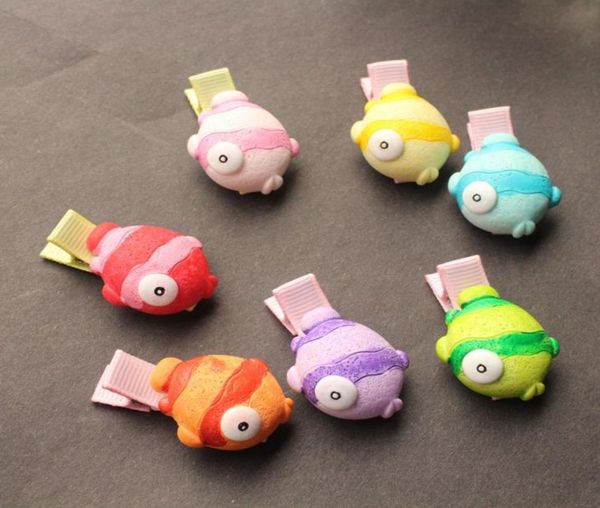 

2018 new baby hairpins 35pcslot plastic cute kids hair clips children hairpin whole mini cartton fish hair barrettes9586952, Slivery;white